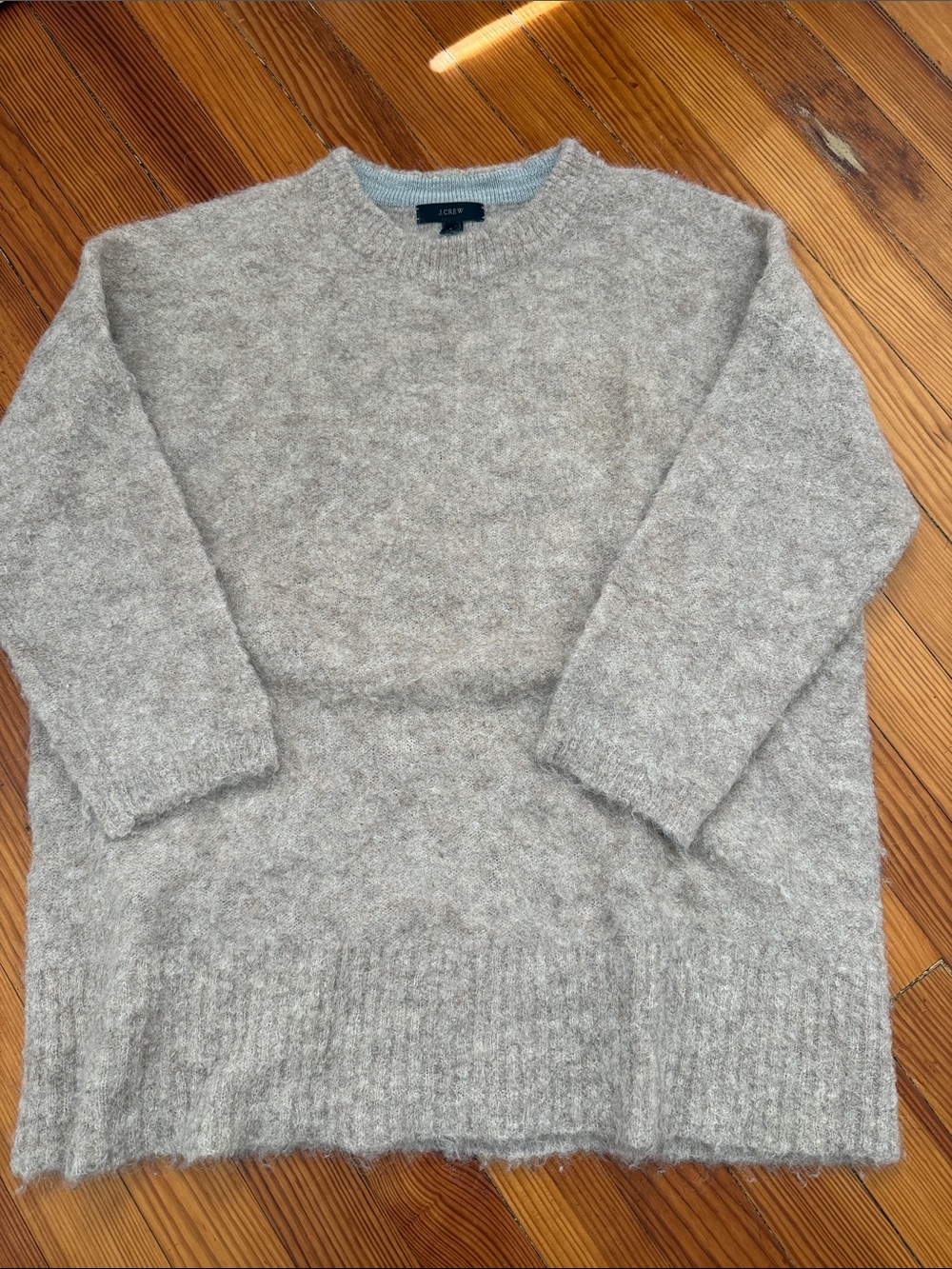 J. Crew brushed Light Heather Gray Crewneck Sweater